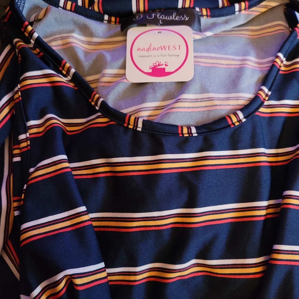 Navy striped dress